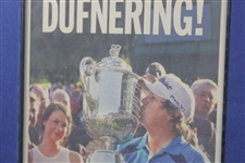 Dufnering!' Jason Dufner Kissing The Wanamaker Trophy 2013 Newspaper Page - Framed