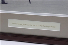 1948 Mike Turnesa Putts During the 1948 PGA Championship Photo - Framed