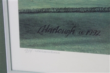 1992 Linda Hartaugh Ltd Ed 914/1250 10th Hole Winged Foot GC Print Gifted to Jim Frick - Framed