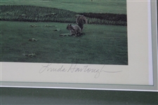 1992 Linda Hartaugh Ltd Ed 914/1250 10th Hole Winged Foot GC Print Gifted to Jim Frick - Framed