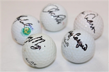 Masters Champions Archer, Aaron, Mize, Casper & Olazabal Signed Golf Balls JSA ALOA