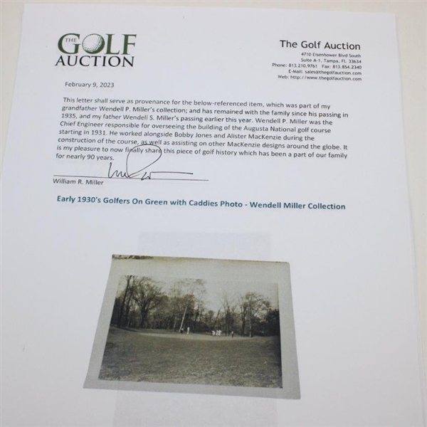 Early 1930's Golfers On Green with Caddies Photo - Wendell Miller Collection