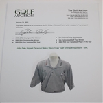John Daly Signed Personal Match Worn 'Gray' Golf Shirt with Sponsors - 3XL JSA ALOA