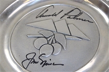 Arnold Palmer & Jack Nicklaus Dual Signed 1993 US Senior Open at Cherry Hills Plate JSA ALOA