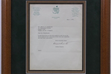 Clifford Roberts Signed TLS on Dated 1974 ANGC Letterhead - Framed JSA ALOA