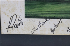 Big 3, Hogan, Seve, Byron & others Signed Linda Hartough Ltd Ed 270/750 13th Hole Print JSA ALOA