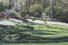 Big 3, Hogan, Seve, Byron & others Signed Linda Hartough Ltd Ed 270/750 13th Hole Print JSA ALOA