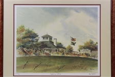 Big 3 & Seve w/Watson & Zoeller Signed Clubhouse Ltd Ed Print 273/750 by Artist Sparkman JSA ALOA