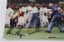 Arnold Palmer, Gary Player & Ray Floyd Signed Masters Tee Box Photo JSA ALOA