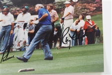 Arnold Palmer, Gary Player & Ray Floyd Signed Masters Tee Box Photo JSA ALOA