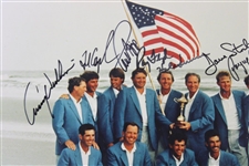 1991 Ryder Cup War at The Shore Team USA & Captain Signed Photo JSA ALOA