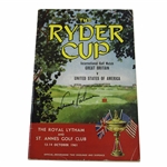 Arnold Palmer & Team USA Member Signed 1961 Ryder Cup Program JSA ALOA
