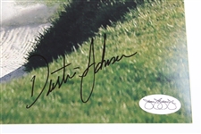 Dustin Johnson Signed Blast Out of Bunker 8x10 Photo JSA