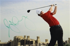Rory McIlroy Signed Follow Through in Red Shirt 8x10 Photo JSA #D98120