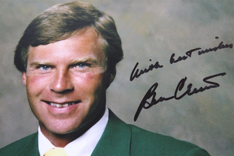 Ben Crenshaw Signed Wearing Green Jacket 8x10 Photo With best wishes JSA