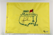 Tiger Woods Signed 2005 Masters Flag UDA Ltd Ed #443/500 Deluxe Framed Display BAK#13216