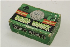 1925-35 Dunlop Warwick Recessed Golf Balls Green 6 Ball Box with 2 Balls