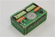 1925-35 Dunlop Warwick Recessed Golf Balls Green 6 Ball Box with 2 Balls