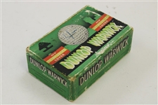 1925-35 Dunlop Warwick Recessed Golf Balls Green 6 Ball Box with 2 Balls