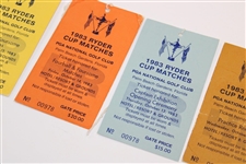 1983 Ryder Cup at PGA National Golf Club Ticket Set w/Envelope & Draw Sheet