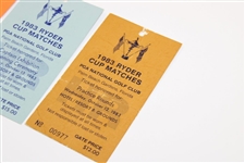 1983 Ryder Cup at PGA National Golf Club Ticket Set w/Envelope & Draw Sheet