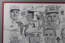 Arnold Palmer, Player & others Multi-Signed PGA Senior Tour Stars Print - Framed JSA ALOA