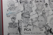 Arnold Palmer, Player & others Multi-Signed PGA Senior Tour Stars Print - Framed JSA ALOA