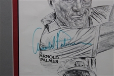 Arnold Palmer, Player & others Multi-Signed PGA Senior Tour Stars Print - Framed JSA ALOA