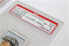 Alex Herd & Fred Robson 1931 WA & AC Churchmans Prominent Golfers Small Cards In PSA Slab