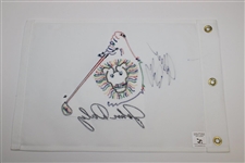 John Daly Signed 'John Daly Lion' Logo Embroidered Flag JSA ALOA