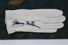 Watson, Norman, Faldo, Miller & Calcavecchia Signed Golf Gloves Matted Display JSA ALOA