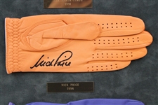 Seve, Price, Rogers, Finch, Daly & Lyle Signed Golf Gloves Matted Display JSA ALOA