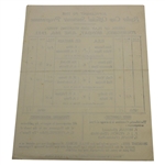 1933 Ryder Cup Monday Order of Play & Start Times - Supplement to Official Program