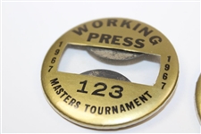 1967 & 1969 Masters Working Press Badges