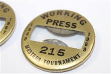 1967 & 1969 Masters Working Press Badges