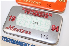 1992, 1994 & 1996 Masters Tournament Support & TV-Radio Badges