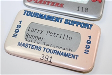 1992, 1994 & 1996 Masters Tournament Support & TV-Radio Badges