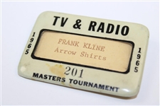 1965 Masters TV & Radio Badge #201 Frank Kline
