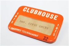 1975 Masters Clubhouse Badge #32 Mrs. Effie Smith - Nicklaus Win