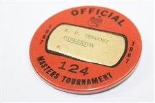 1967 Masters Tournament Official Badge #124 A.D. Trecost