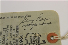 Gary Player Signed 1961 Masters Final Rd Ticket #1176 w/'Masters Winner -8' JSA ALOA