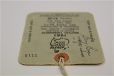 Gary Player Signed 1961 Masters Final Rd Ticket #1176 w/'Masters Winner -8' JSA ALOA