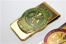 1987, 1988 & 1990 PGA Senior's Championship Contestant Badges/Clips