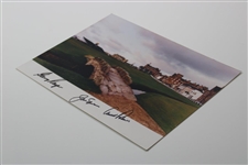 Big 3 Palmer, Player & Nicklaus Signed 11x14 Swilken Bridge St. Andrews Photograph