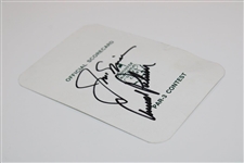 Arnold Palmer & Jack Nicklaus Signed ANGC Par 3 Scorecard JSA ALOA