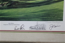 Arnold Palmer, Jack Nicklaus & Artist Hartough Signed 13th Hole ANGC Lithograph - Framed JSA ALOA