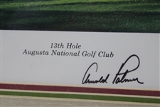 Arnold Palmer, Jack Nicklaus & Artist Hartough Signed 13th Hole ANGC Lithograph - Framed JSA ALOA