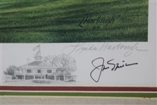 Arnold Palmer, Jack Nicklaus & Artist Hartough Signed 13th Hole ANGC Lithograph - Framed JSA ALOA