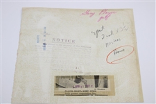 Bobby Jones & Gary Player 1961 Masters Wire Photo After Win