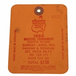 1960 Masters Tournament Sunday FINAL Rd Ticket #6125 - Palmers 2nd Masters Win